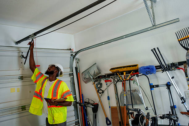 Professional Garage Door Panel Replacement technician working in Sky Valley, CA